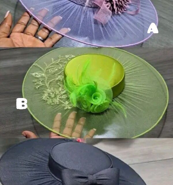 Handmade Designer Women's Hats | Lemon Green, Purply or Black