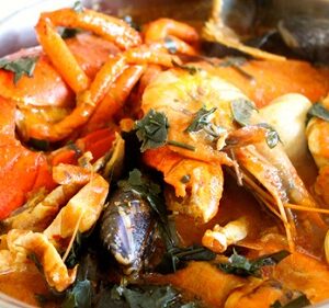 Seafood Pounded Yam Soup - Afia Afere - with seafood only, stockfish etc - Cooked Fresh and Delivered